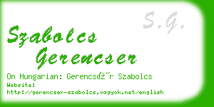 szabolcs gerencser business card